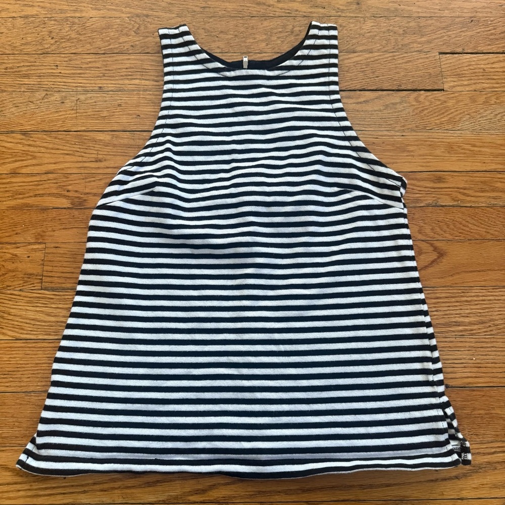Banana Republic Black and White Striped Tank Top
